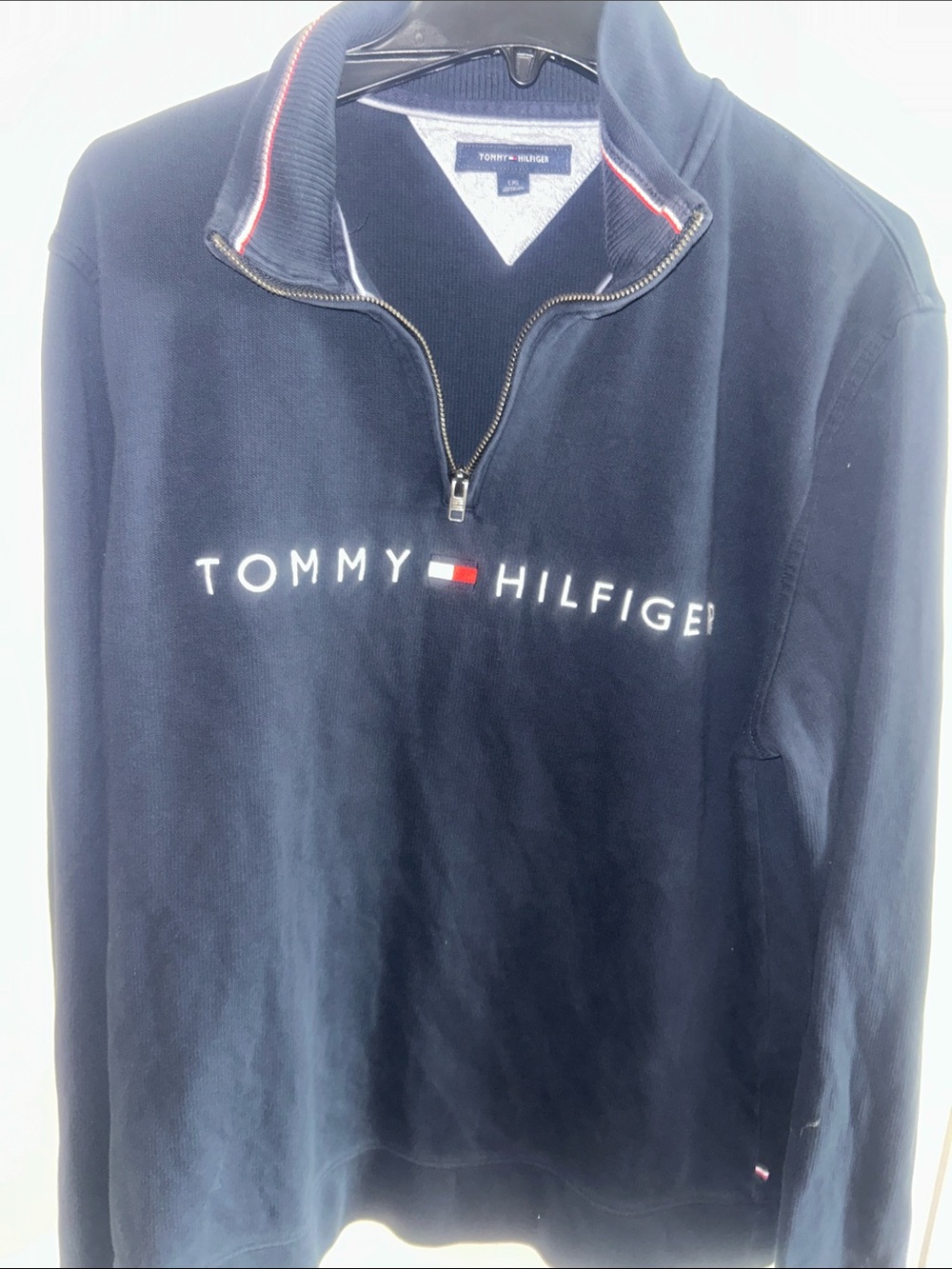 Tommy Hilfiger Men's Navy Half-Zip Pullover with Logo